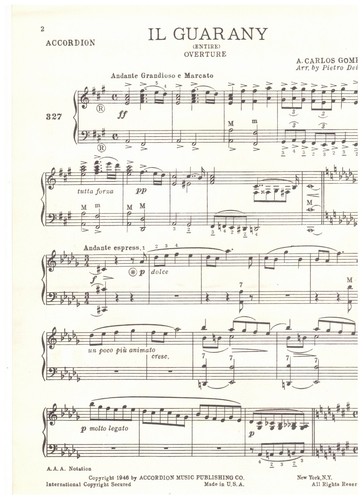 IL GUARANY (OBERTURA COMPLETA) POR PIETRO DEIRO SR ACORDEÓN PARTITURAS SOLISTAS NOS - Imagen 2 de 2