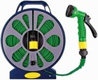 50FT  Flat Garden Hose Watering Pipe Reel With FREE Spray Gun Nozzle Outdoor