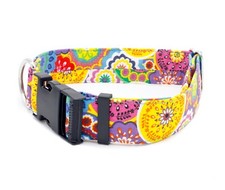 Flower Power 70's Style Dog Collar 5/8" - 2" Width