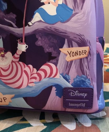 Loungefly Disney Alice In Wonderland Alice & Cheshire Cat Mini Backpack New - Picture 5 of 12
