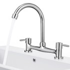 Double Faucet Kitchen Sink Tap Gooseneck Household Faucet Dual Bathroom Lever