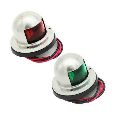 2x 12V Red & Green LED Navigation Lights For Marine Boat Yacht Pontoon – Stern & Bow