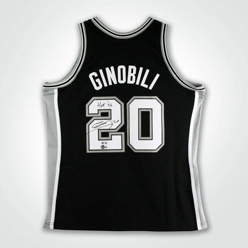 Manu Ginobili Signed NBA San Antonio Spurs Mitchell & Ness Swingman 02-03 Jersey