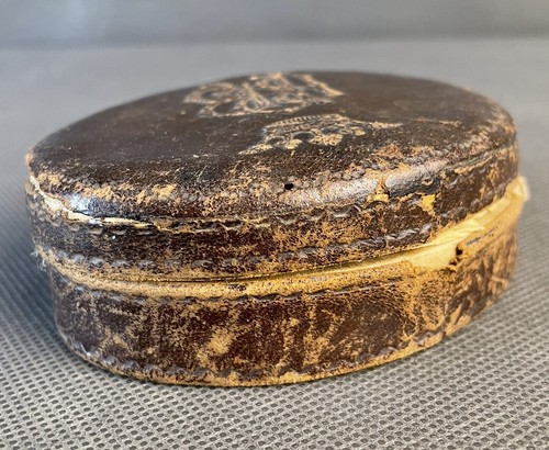 Antike Lederschatulle Adelsbesitz Markgrafen Krone Garibaldo Gherardini 19. Jhd. - Bild 6 von 14