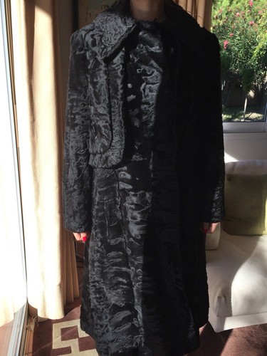 Hartnell designer coat/fur SZ SMALL MEDIUM