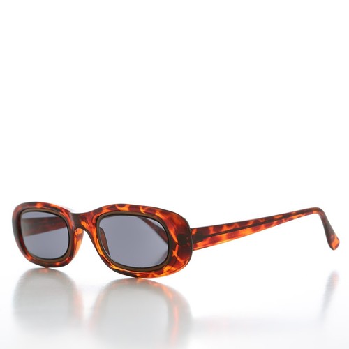Brown Metal Inlay Rectangular Vintage Sunglasses - Neville - Picture 2 of 3