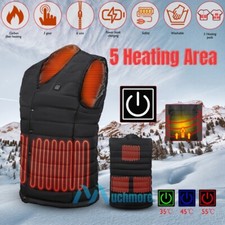 5 Zones Heated Vest Body Warm Electric USB Jacket Men Women Thermal Heating Coat