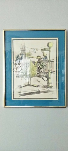 Art Dudley Pencil Colored Lithograph Sesame Street 
