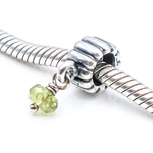 Pandora August Birthday Peridot Sterling Silver Dangle Charm - Picture 4 of 5