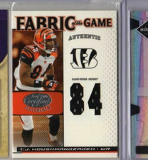 2007 07 LEAF CERTIFIED MATERIAL 2 PIECES JERSEY T.J. HOUSHMANDAZADEH #14/84 READ