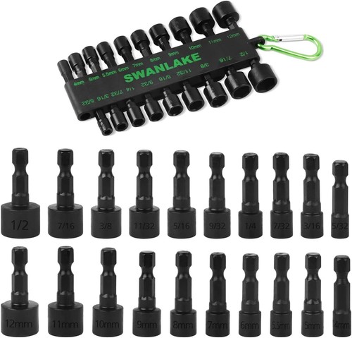 SWANLAKE 20PCS Power Mutterndreher Set für Schlagbohrmaschine, 1/4" Sechskantkopfbohrer - Bild 1 von 3