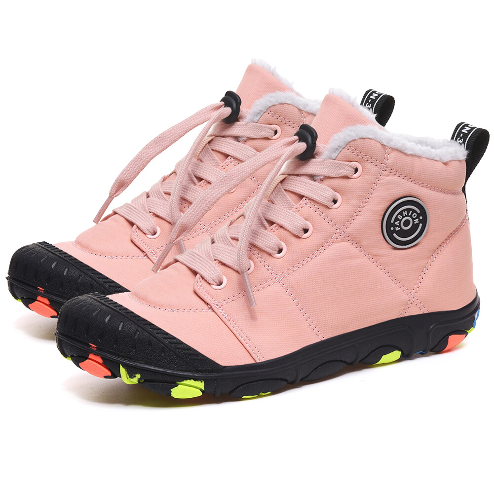 Children Cotton Boots Fashion Hiking Boots for Lawn Home Vacation (Pink