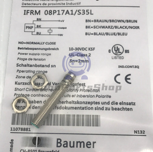 new BAUMER IFRM 08P17A1/S35L PLC INDUCTIVE PROXIMITY SWITCH SENSOR, M8 2MM /RS - Picture 1 of 2