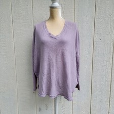 U/O out from under Waffle knit Thermal relaxed fit longsleeve top pink sz XS