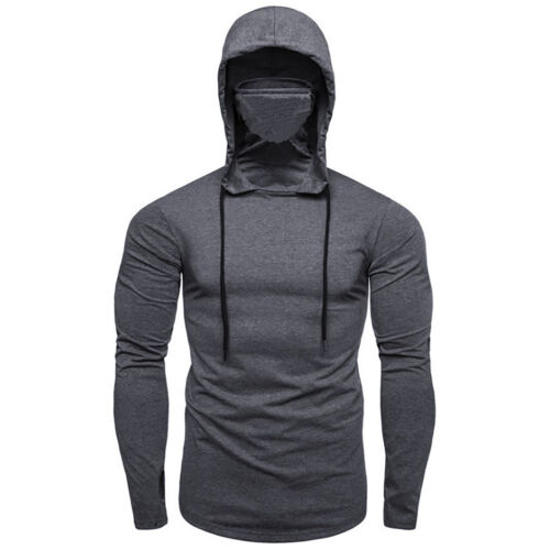 Hombres Protección Solar UV Camiseta Sudaderas con Capucha Pesca Sudadera Cuello Alto Máscara - Imagen 5 de 14
