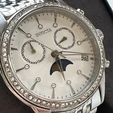 Invicta Womens Watch Angel 22504 Crystal Dial Quartz Chronograph *DOES NOT WORK*