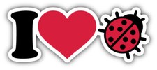I Love Ladybug Car Bumper Sticker Decal - ''SIZES''
