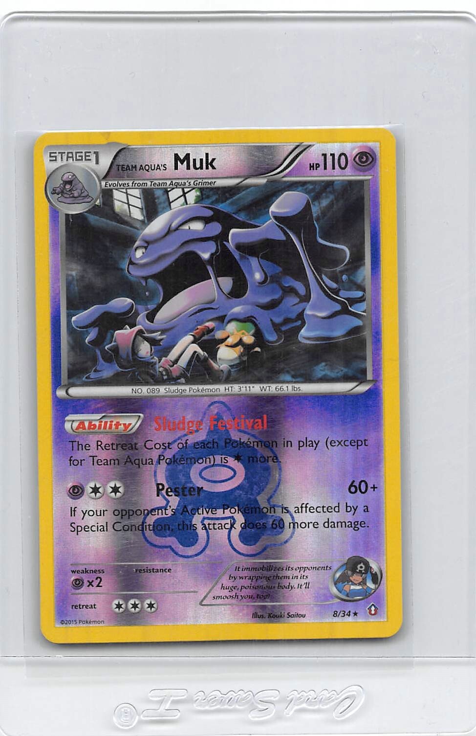 Team Aqua's Muk  8/34 - Double Crisis - reverse holo RARE - POKEMON CARD - NM/LP
