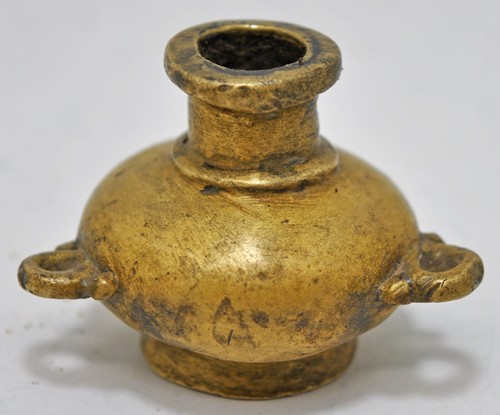 Antiker Messing kleiner Tintenfass Topf original alt Handarbeit graviert - Bild 1 von 7