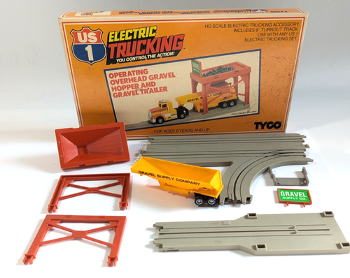 Vintage Tyco US-1 Electric Trucking - Op Overhead Gravel Hopper & Trailer HO Toy
