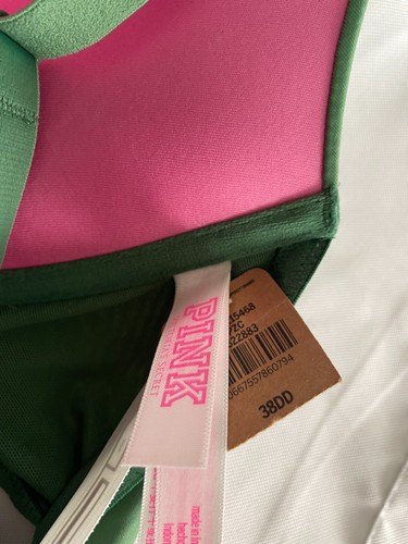 Victoria’s Secret PINK 38DD Push Up wear everywhere bra Front closure green - Picture 4 of 5