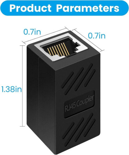 RJ45 Coupler, Ethernet Coupler-Female to Female Internet Network Cable black - Picture 5 of 6