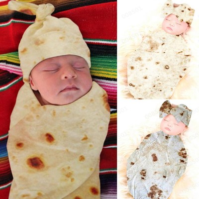 Toddler Burrito Blanket Flour Tortilla Swaddle Blanket Sleeping Swaddle Wrap Set