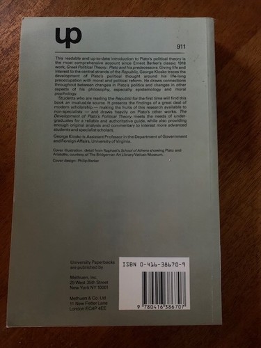 The Development of Plato's Political Theory, by George Klosko (1986 PB) - Picture 2 of 2