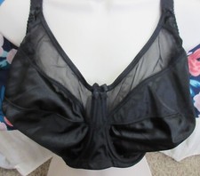 GODDESS BLACK SATIN KEIRA GD6090 FULL FIGURE UW bra size 40K NWT