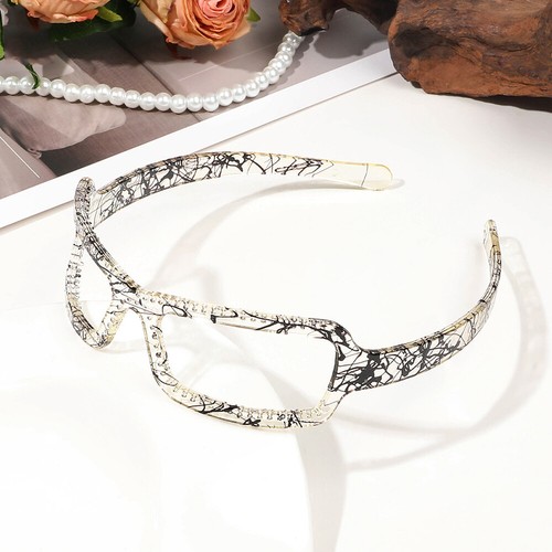 Sunglasses Frame Shape Hair Hoop Plastic Hairband with Non-Slip Teeth Vintage - Picture 16 of 18