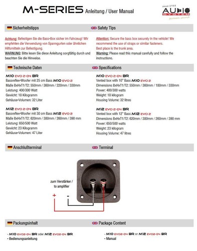B-Ware Audio System M 10 EVO2-D4 BR Bassreflexgehäuse Subwoofer 25 cm (10") - Bild 9 von 9
