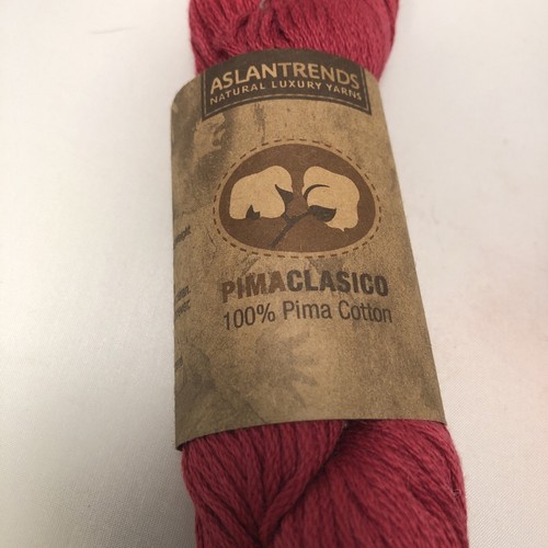 Aslantrends 100 % Pima Cotton Clasico Yarn "RIO RED" 1.75oz 4.5mm - Picture 2 of 4
