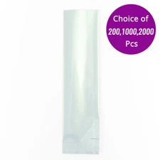 1x4.75in White Glossy Aluminium Mylar Open Top Pouch Bag w/Machine&Tear Notches