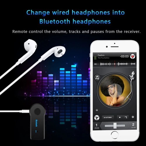 Drahtloser Bluetooth Empfänger 3,5 mm AUX Audio Stereo Musik Heim Auto Adapter auf - Bild 3 von 6