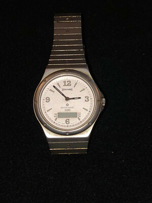 SPALDING CITIZEN QUARTZ VINTAGE 1980 WATCH UHR 32MM SILVER
