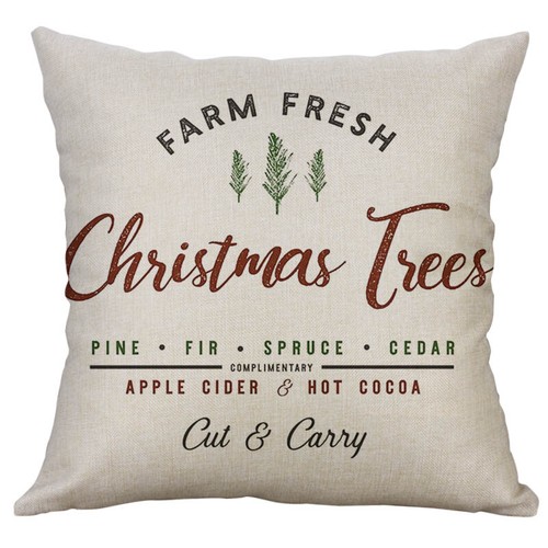 Funda de almohada cuadrada de Navidad con estampado de árboles de Navidad de granja frescos - Imagen 21 de 25