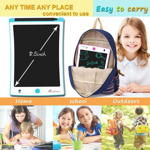 2 Pack-8.5 inch Drawing Tablet Pads Reusable LCD Writing Tablet for Kids Doodle - Picture 7 of 8