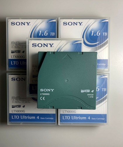 SONY LTO4 Tape Cartridge LTX800G (5 PACK) 800GB / 1.6TB TB Storage Data - New - 第 1/9 張圖片