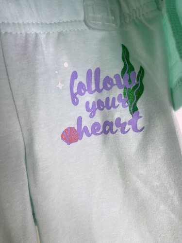Disney The Little Mermaid Ariel 2 pc Pants and Top T-Shirt Outfit Set Girls 2T - Picture 3 of 8