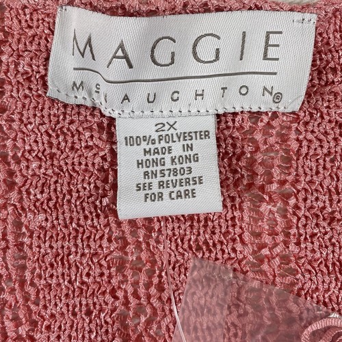 Neu mit Etikett Maggie McNaughton Pullover Damen 2X rosa Häkel Strick ärmellos Oberteil - Bild 7 von 10