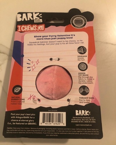 Bark Box Super Chewer I Chews You Squeakrat Admirer Quietscher Hundespielzeug klein - Bild 2 von 2