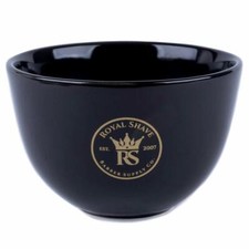Large Royal Shave Ceramic Textured Shaving Bowl Black 4.25" Opening