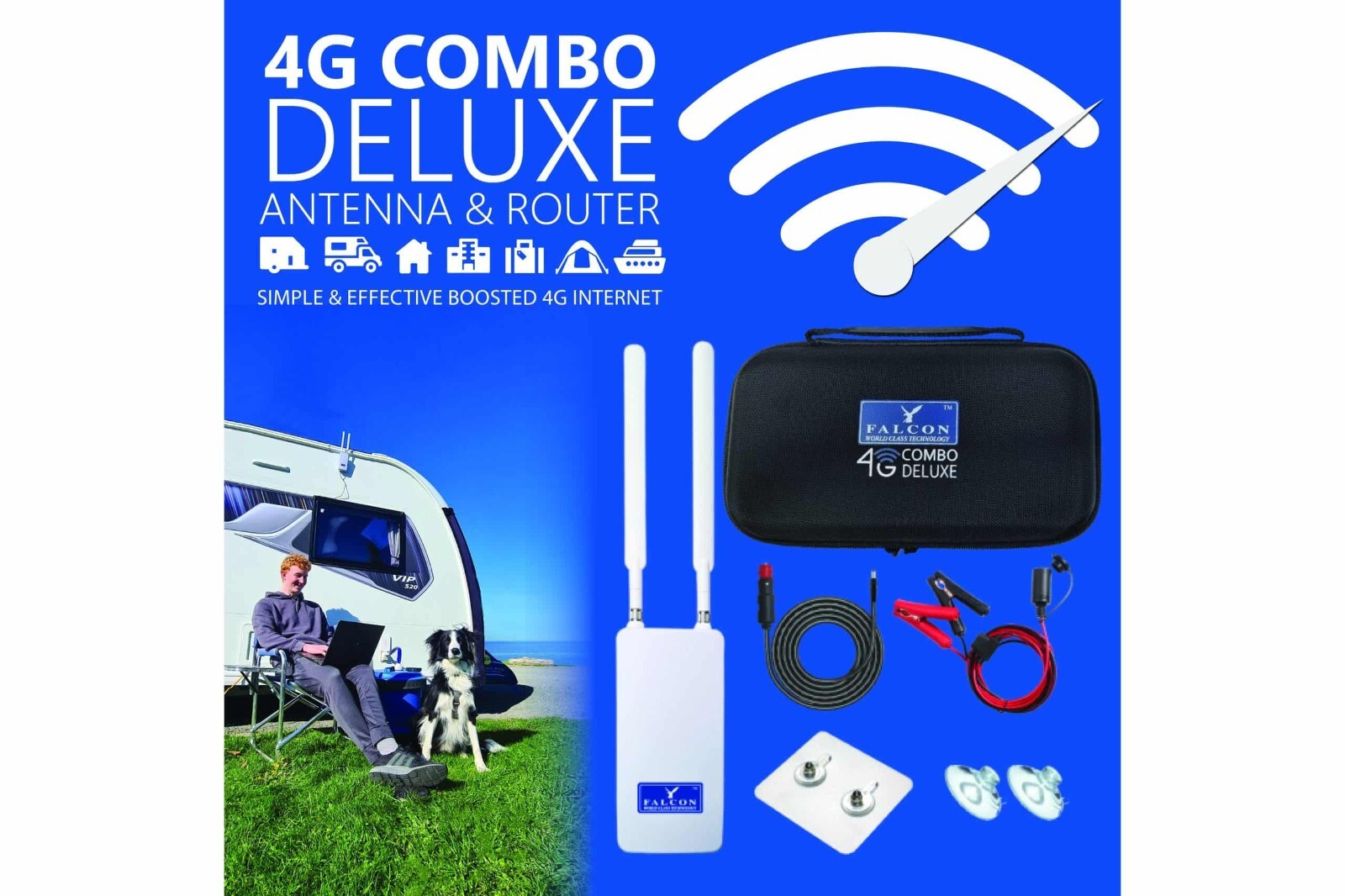 *REF* Falcon 4G Combo Deluxe 150MBPS All-InOne Outdoor Router | EE 120GB SIM INC