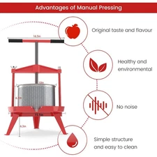 2.38 Gallon Heavy-dutyCross-beam Stainless Steel Fruit and Wine Press sale price