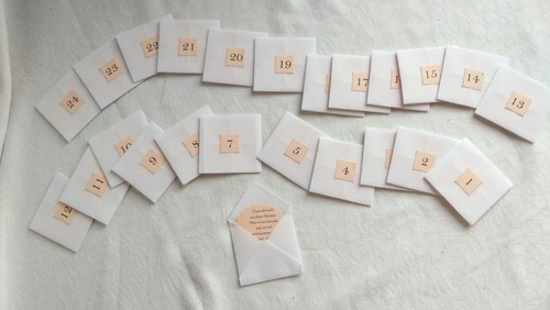 Sprüche Adventskalender Zitate 24 Kärtchen im kleinem Umschlag Handarbeit - Bild 3 von 4