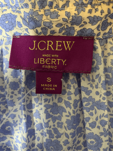 J. Mini Vestido Crew Liberty Tela Cuello Volantes D'Anjo Coast Tela Pequeño NUEVO - Imagen 4 de 6
