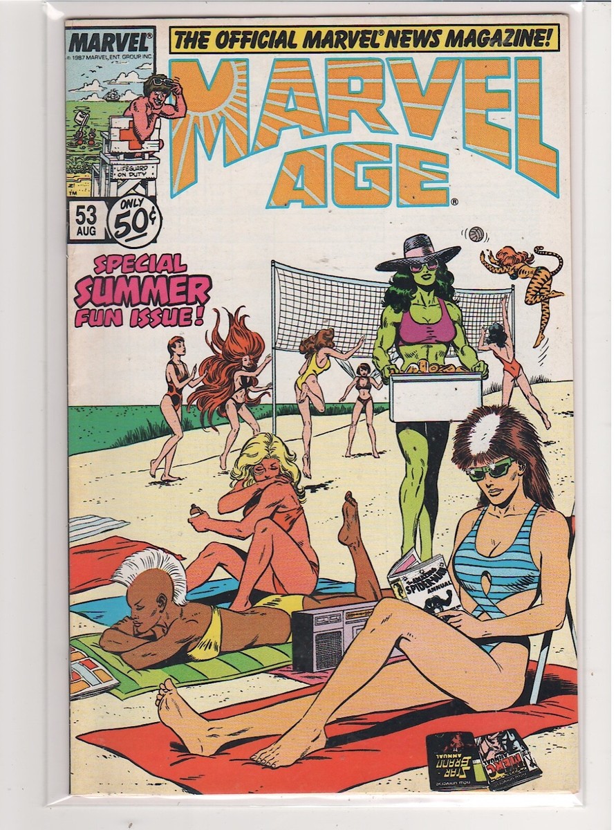 Marvel Age #53 summer swimsuit issue Rogue She-Hulk Storm