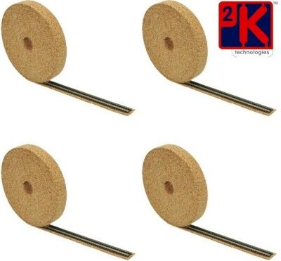 4 x Rolls Cork Track Bed Underlay 10m Long x 35mm Wide x 2mm Thick - '00' Gauge