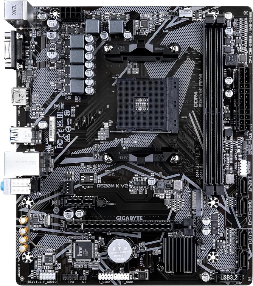 A520M K V2 (REV. 1.0) CHIPSET AMD A520 AM4, MATX, DDR4 - A520M K V2 1.0 MAE Card - Image 2 of 4