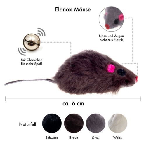 10 St. Spielmäuse Spielmaus mit Glocke Katzenminze Katzenspielzeug elanox Minze - Bild 2 von 17